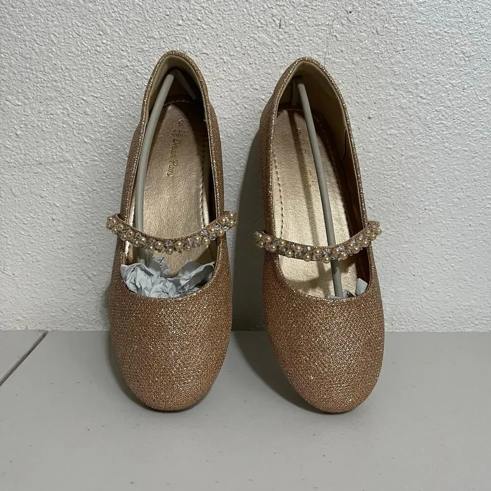 Dream Pairs Girls Mary Jane Dress Shoes Special Occasion Pearl Strap Sz 5
